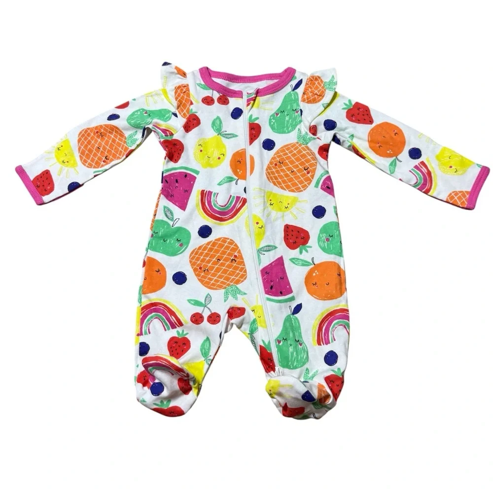 Wonder Nation | Baby Girl Footie Pajamas | Newborn
